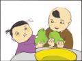 孔融的弟弟妹妹拿梨吃。